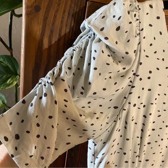 BCBGeneration Polka Dot Mini Dress Size 8 Mint Green Low Back 1/2 Sleeve Dress - Picture 5 of 10